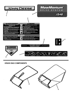 Group, Decal, Deere Js46fc Diagram and Parts List for 7800643-LP7800643-JS46FC 2010 Briggs and Stratton Lawn Mower